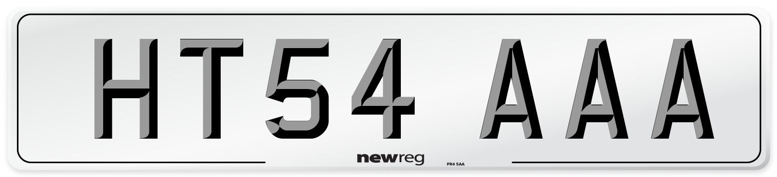 HT54 AAA Number Plate from New Reg